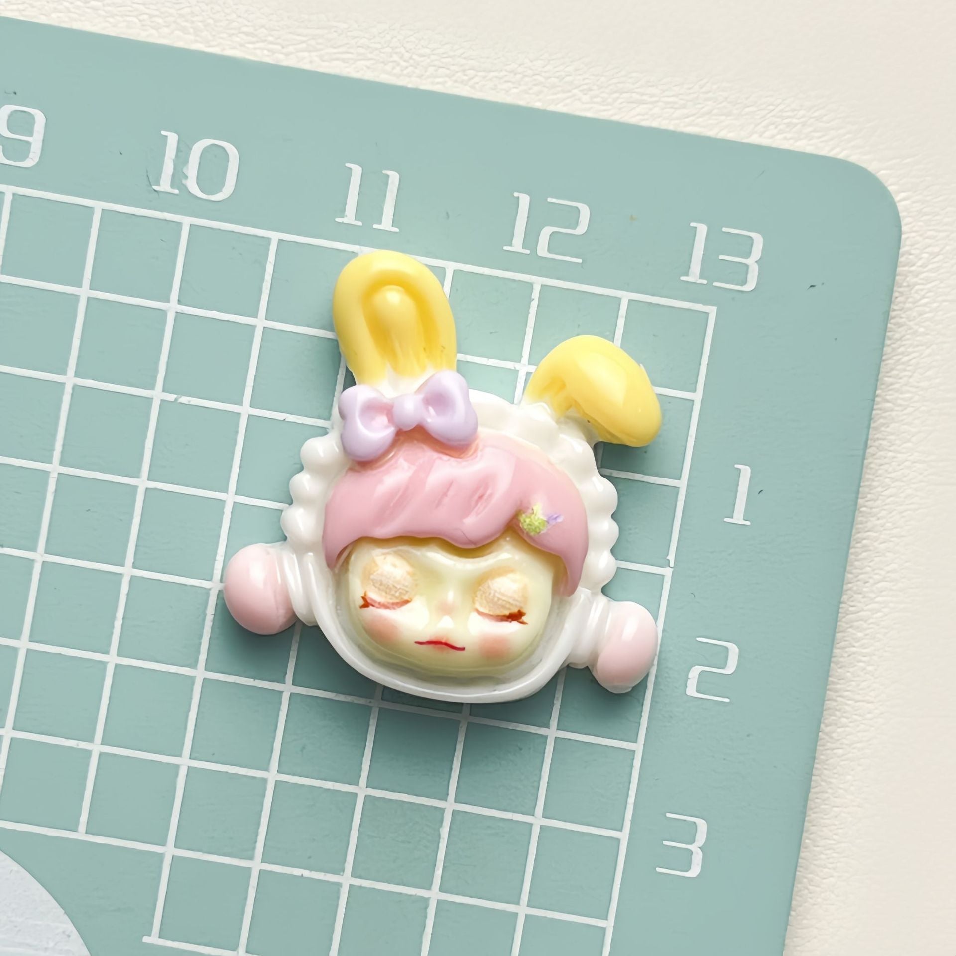 DIY Rabbit Ears Girl Charms Accessories – Customizable Phone Case, Hairpin, Fridge Magnet & Keychain Set