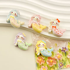 DIY Mermaid Kitten Charms Accessories – Customizable Phone Case, Hairpin, Fridge Magnet & Keychain Set