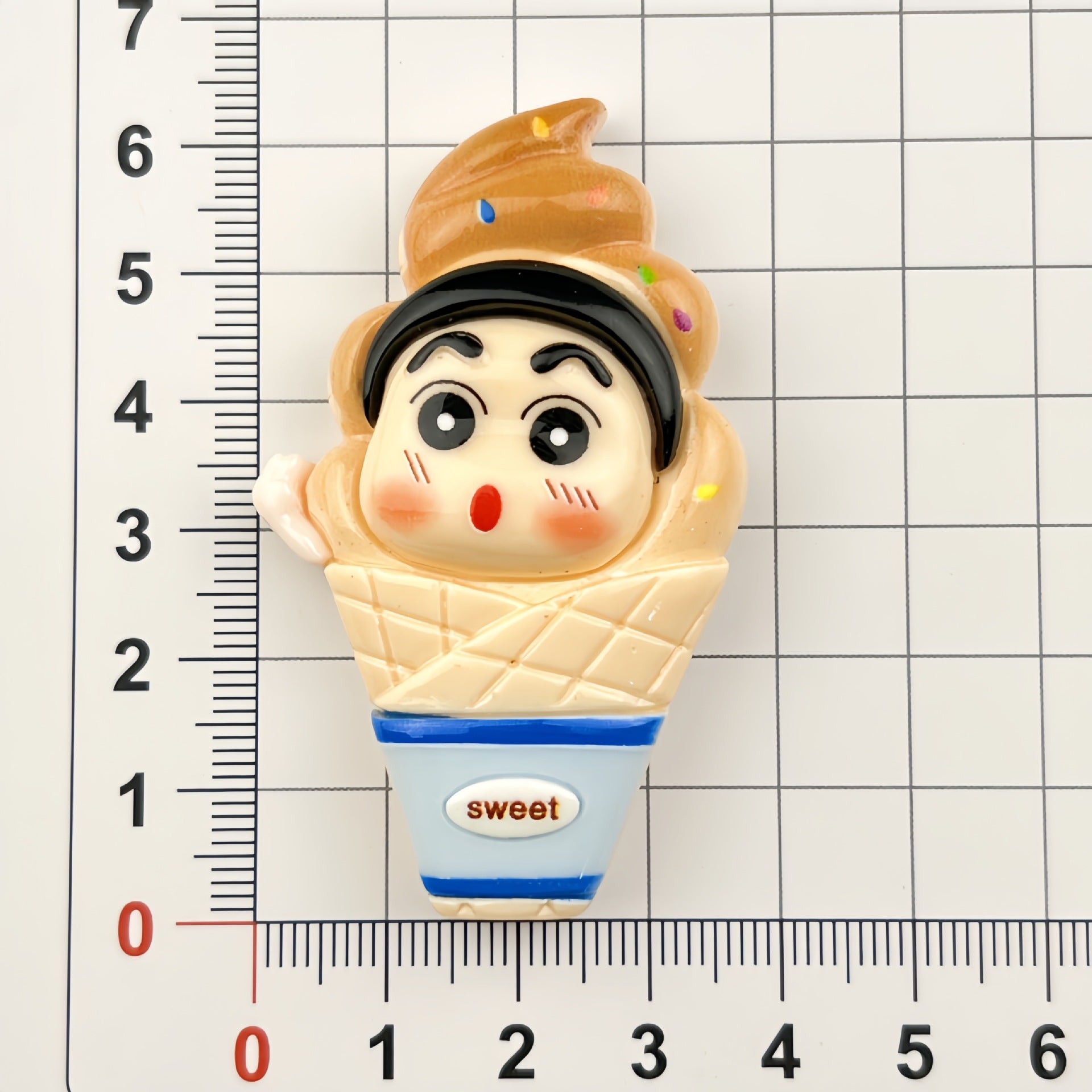 DIY Cone Shin-chan Charms Accessories – Customizable Phone Case, Hairpin, Fridge Magnet & Keychain Set