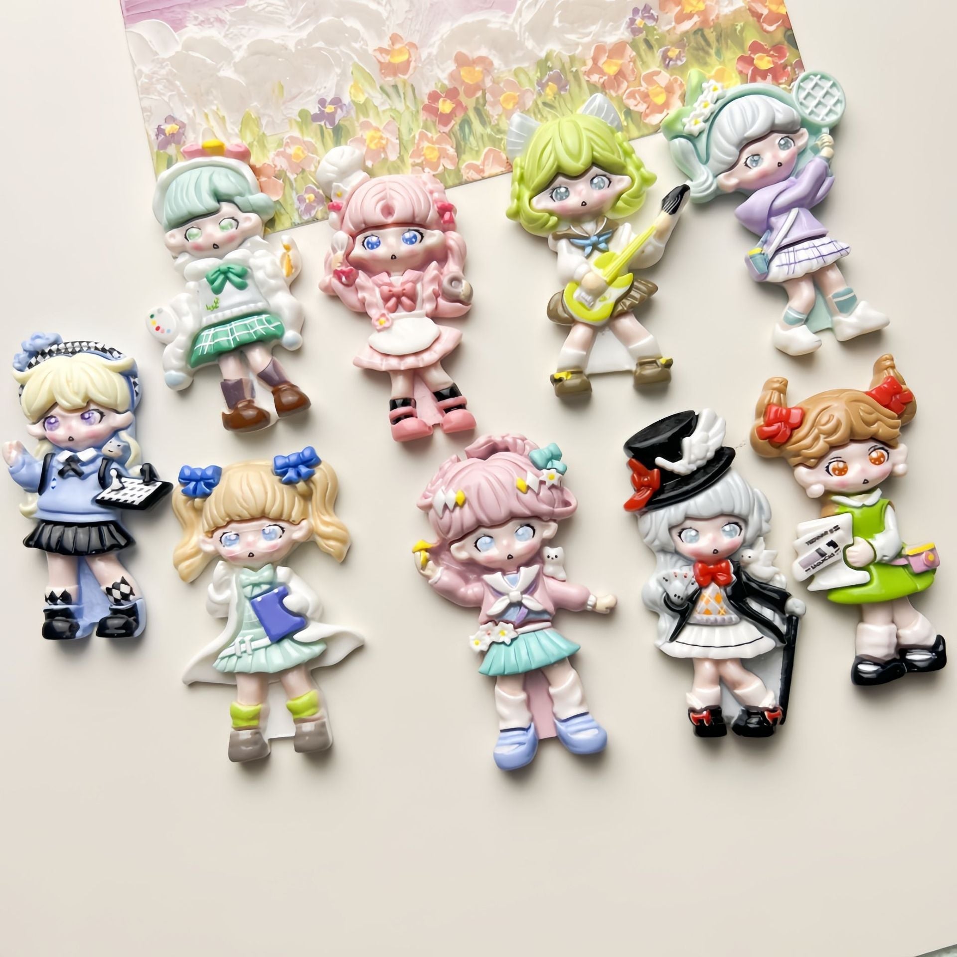 DIY Daka Beautiful Girl Charms Accessories – Customizable Phone Case, Hairpin, Fridge Magnet & Keychain Set