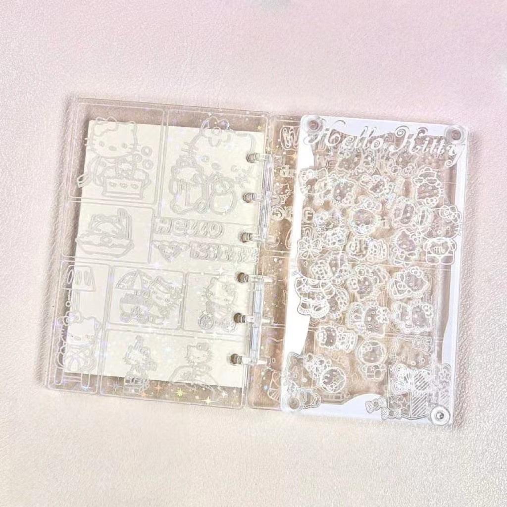 DIY Clear White Kitty Acrylic Shaky Notebook - Customizable with Trendy & Anime IP Characters