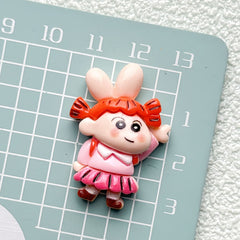 DIY  Milk Tea Drinking Shin-chan Charms Accessories – Customizable Phone Case, Hairpin, Fridge Magnet & Keychain Set