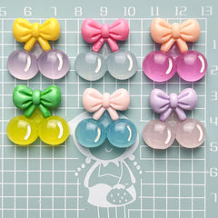 DIY Cute Ice Transparent Cherry Charms Accessories – Customizable Phone Case, Hairpin, Fridge Magnet & Keychain Set