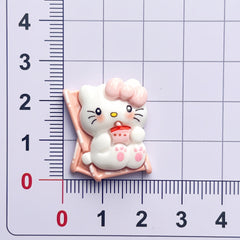 DIY  Mermaid Playing Cat Charms Accessories – Customizable Phone Case, Hairpin, Fridge Magnet & Keychain Set