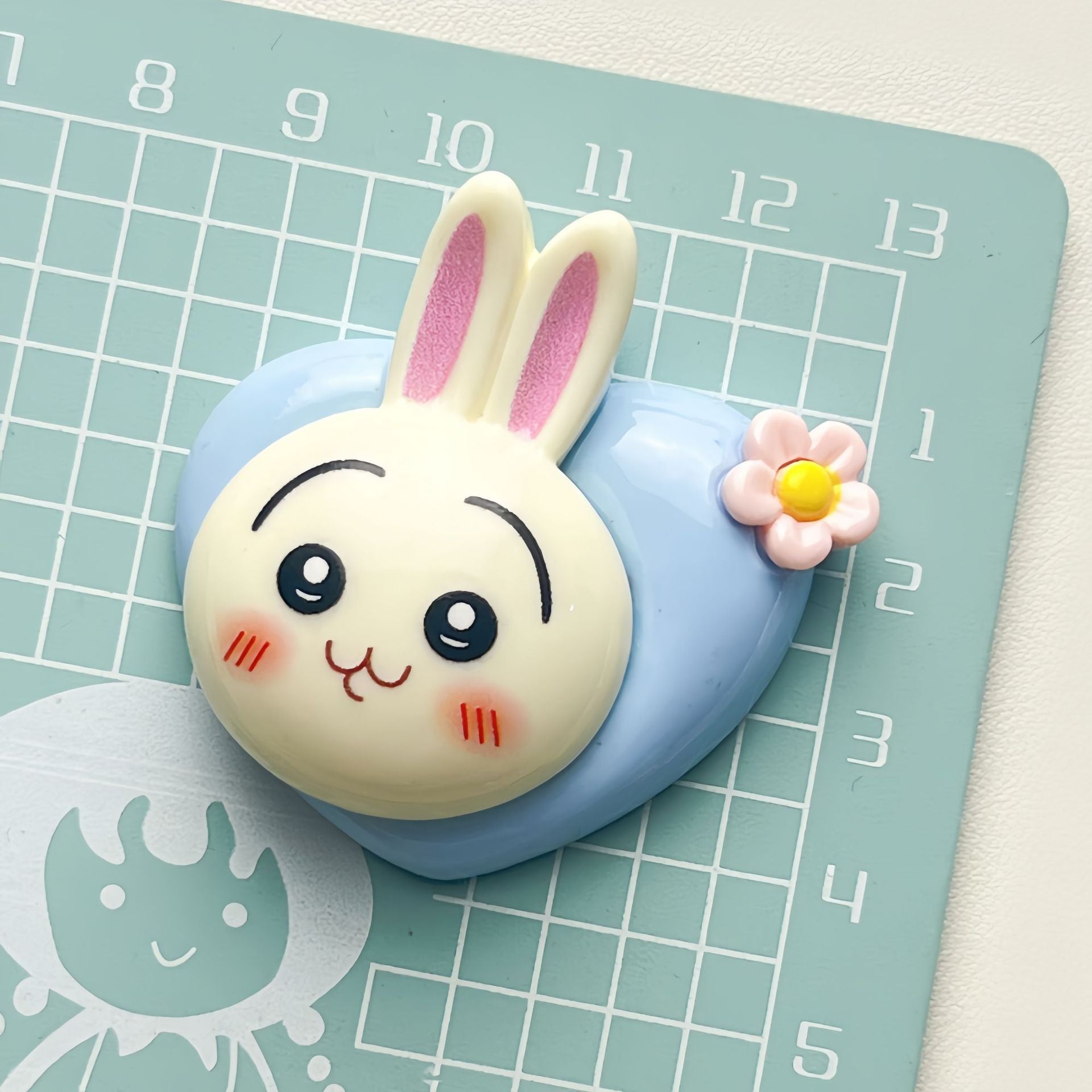 DIY Cute Cartoon Flower Bunny Charms Accessories – Customizable Phone Case, Hairpin, Fridge Magnet & Keychain Set