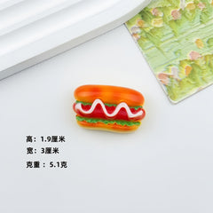DIY  Food Play Capy Burger Charms Accessories – Customizable Phone Case, Hairpin, Fridge Magnet & Keychain Set