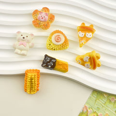 DIY Food Play Bear Food Charms Accessories – Customizable Phone Case, Hairpin, Fridge Magnet & Keychain Set