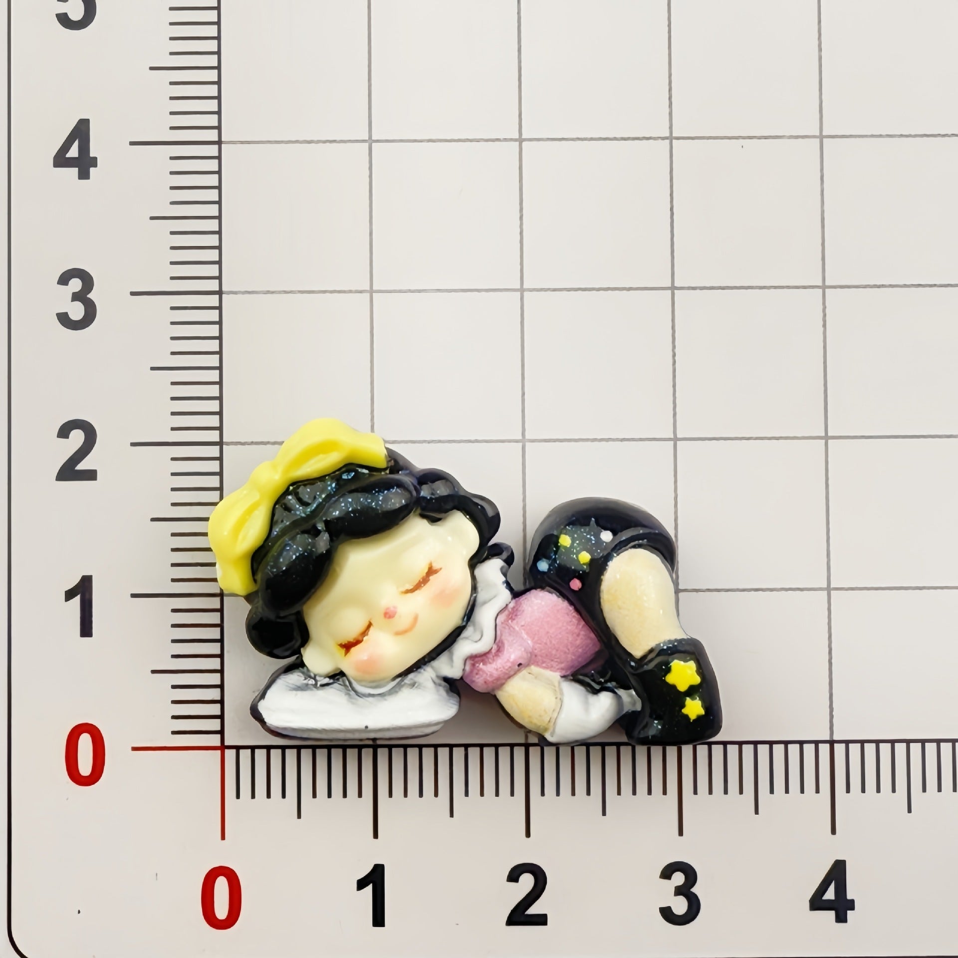 DIY Cartoon Girl In Costume Sleeping With Eyes Closed Charms Accessories – Customizable Phone Case, Hairpin, Fridge Magnet & Keychain Set