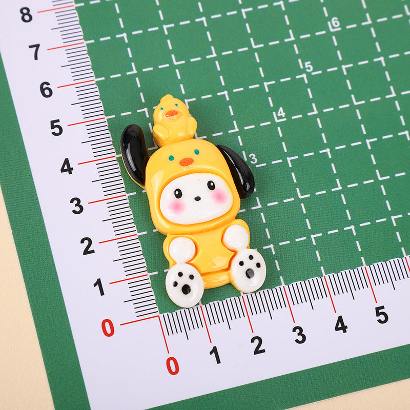 DIY Cartoon Glossy Sanrio Charms Accessories – Customizable Phone Case, Hairpin, Fridge Magnet & Keychain Set